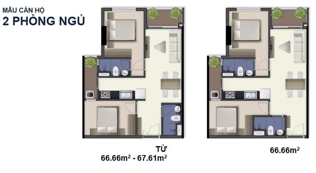 Bán căn hộ Q7 Saigon Riverside thuộc tầng cao, 2 phòng ngủ, 66.66m2