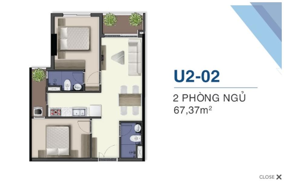 2Bán căn hộ Q7 Saigon Riverside - tháp URANUS, diện tích 66.6m2