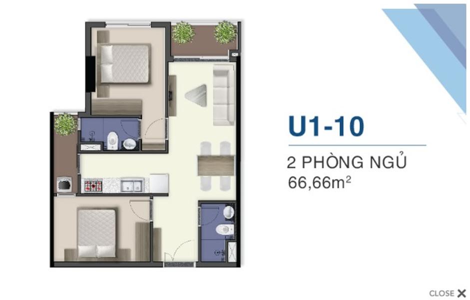 2Bán căn hộ Q7 Saigon Riverside Complex , diện tích 66.6m2