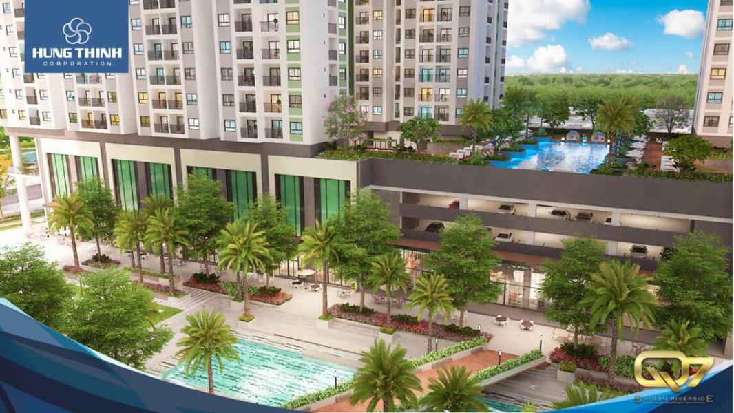 2Bán căn hộ Q7 Saigon Riverside đầy đủ tiện ích nhìn về hồ bơi nội khu.