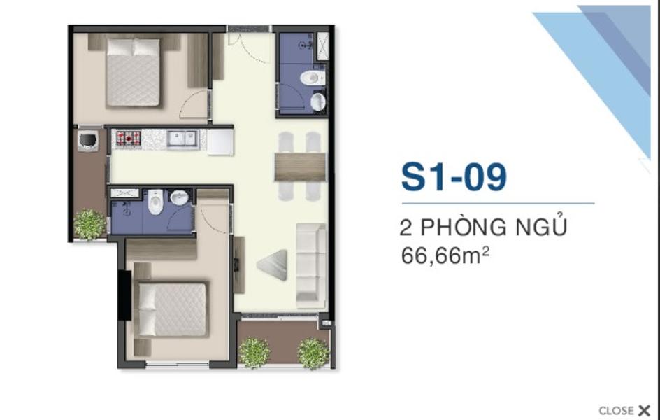 2Bán căn hộ tầng cao Q7 Saigon Riverside nội thất cơ bản, view nội khu.