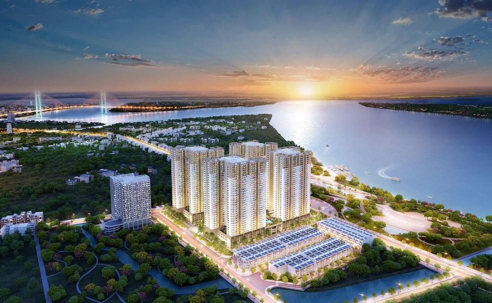 7Bán căn hộ tầng cao Q7 Saigon Riverside nội thất cơ bản, view nội khu.