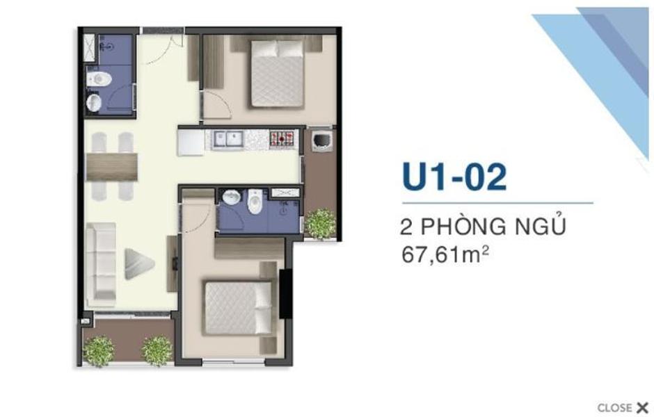 Bán căn hộ 2 phòng ngủ Q7 Saigon Riverside nội thất cơ bản.