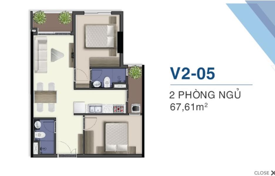 Bán căn hộ Q7 Saigon Riverside tầng cao, nội thất cơ bản, 67.61m2.2